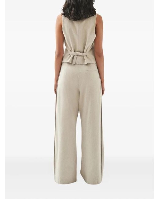 Alohas White Pleated Palazzo Pants