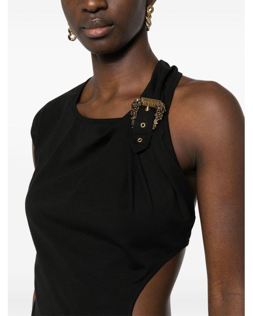 Versace Black Buckle-engraved Bodysuit