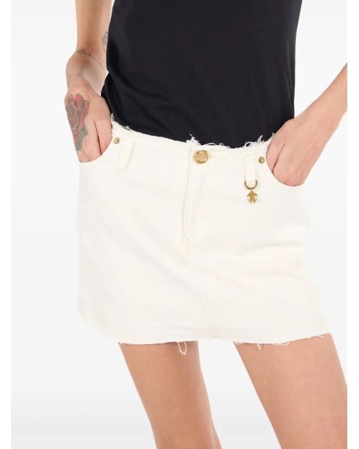 Roberto Cavalli White Denim Mini Skirt
