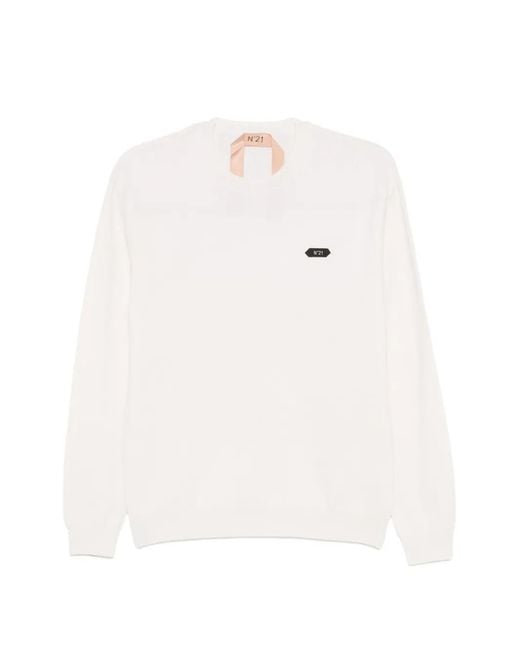Pull À Patch Logo N°21 en coloris White