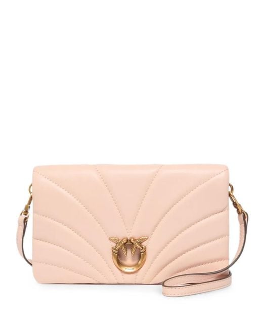 Pinko Pink Love Birds Quilted Shoulder Bag