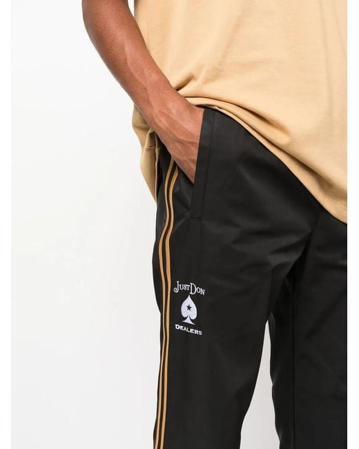 Just Don Black Logo-Embroidered Track Pants for men