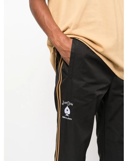 Just Don Black Logo-Embroidered Track Pants for men