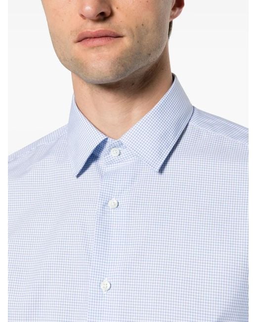 Chemise En Coton À Fines Rayures Canali pour homme en coloris White