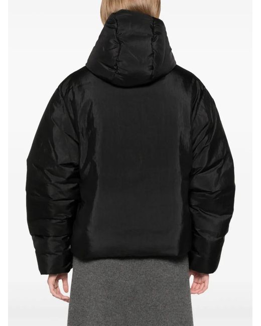 Jil Sander Black Hooded Puffer Jacket