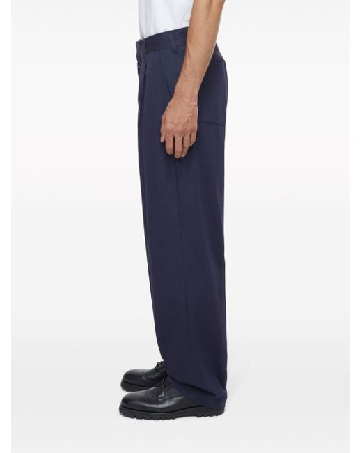 Closed Blue Blomberg Mid-rise Wide-leg Trousers for men