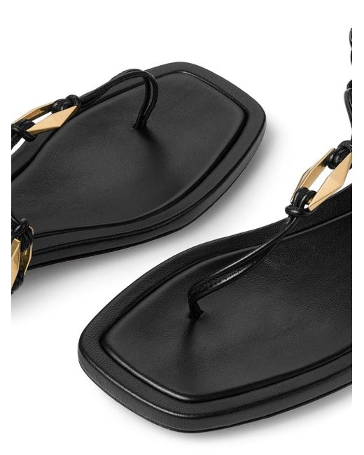 Jimmy Choo Black Onyxia Leather Sandals