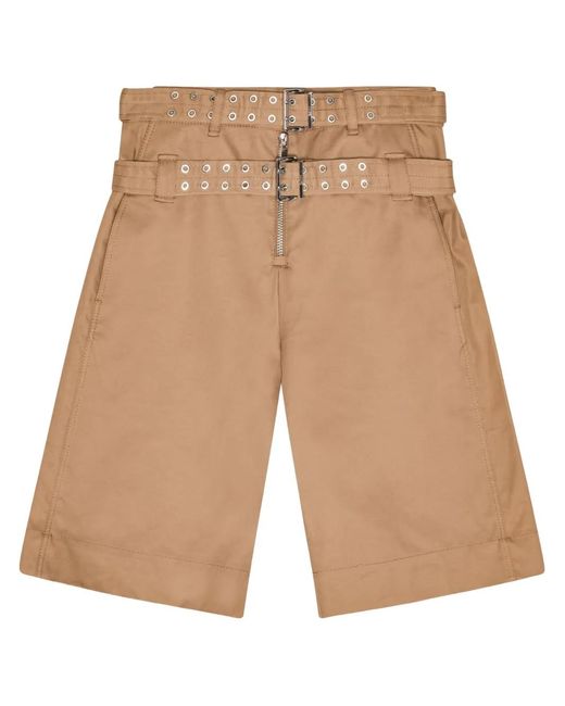 Ganni Natural Belt Shorts