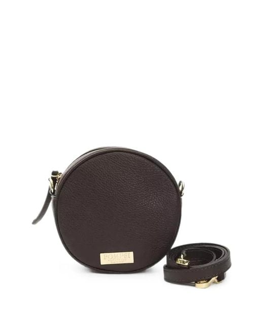 Pompei Donatella Brown Sac À Bandoulière En Cuir À Design Circulaire