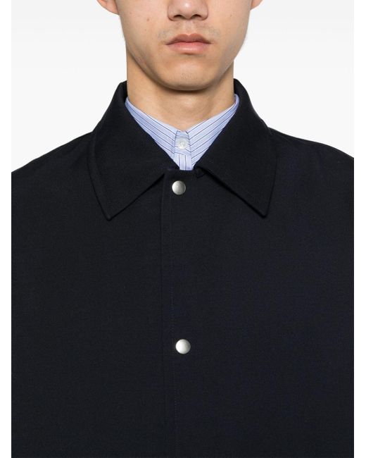 Manteau en gabardine à simple boutonnage Jil Sander pour homme en coloris Blue