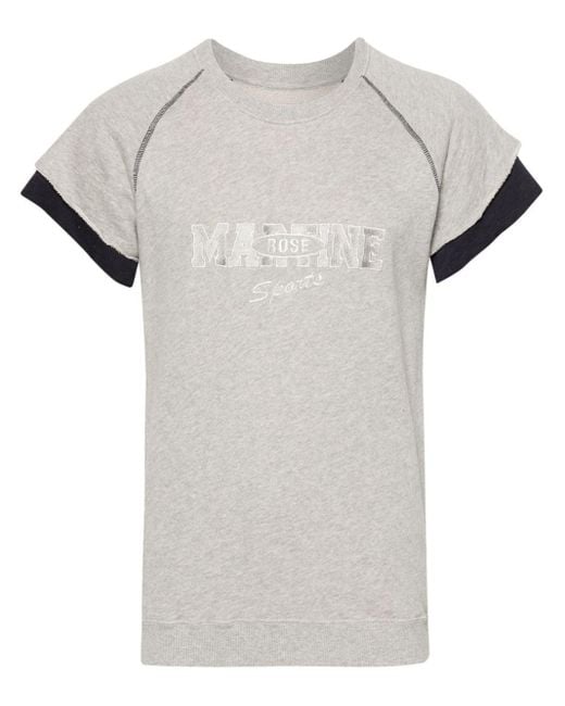 Camiseta a capas con logo bordado Martine Rose de hombre de color White