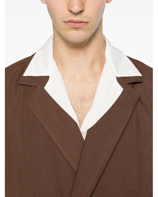 MARSĒM Brown Double-Breasted Notch-Lapel Blazer for men