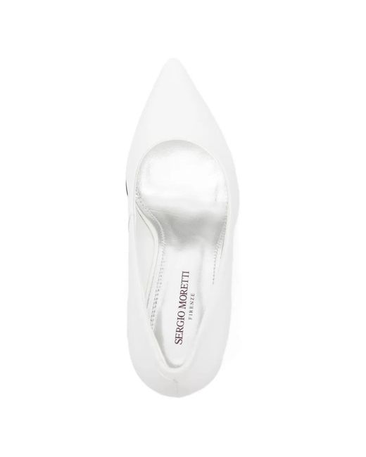 SERGIO MORETTI FIRENZE White Pointed-Toe Pumps