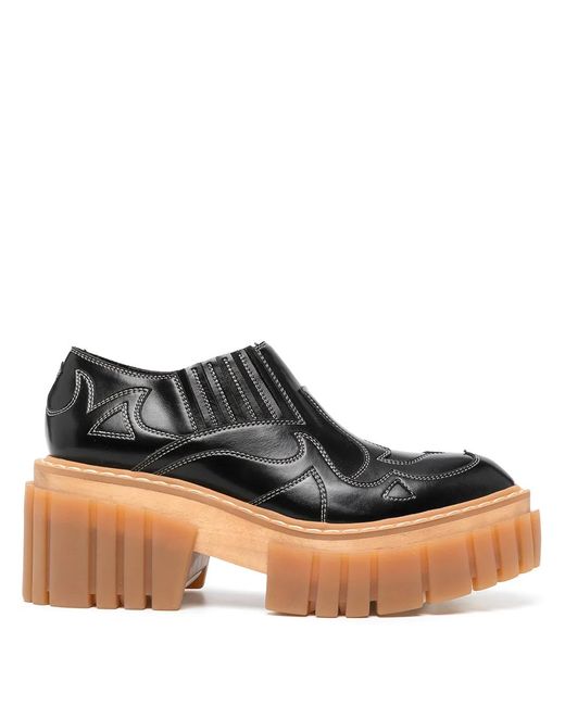 Stella McCartney Black Embroidered Chunky Loafers