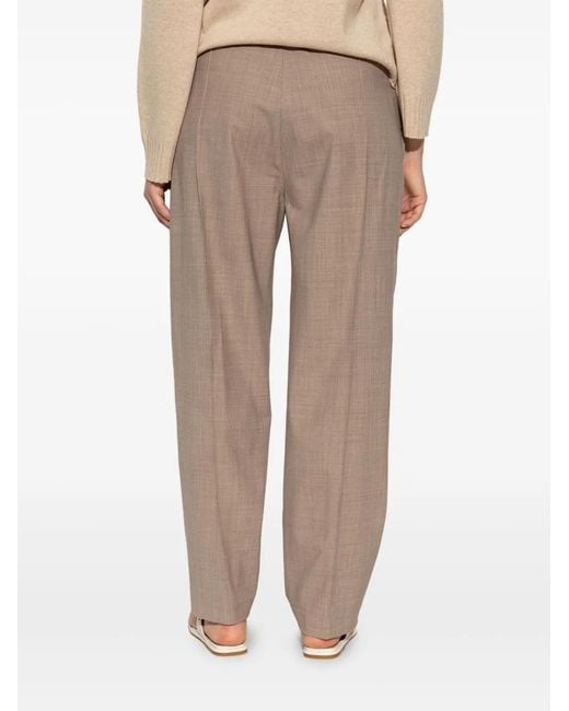 Fabiana Filippi Gray Creased Straight-Leg Trousers