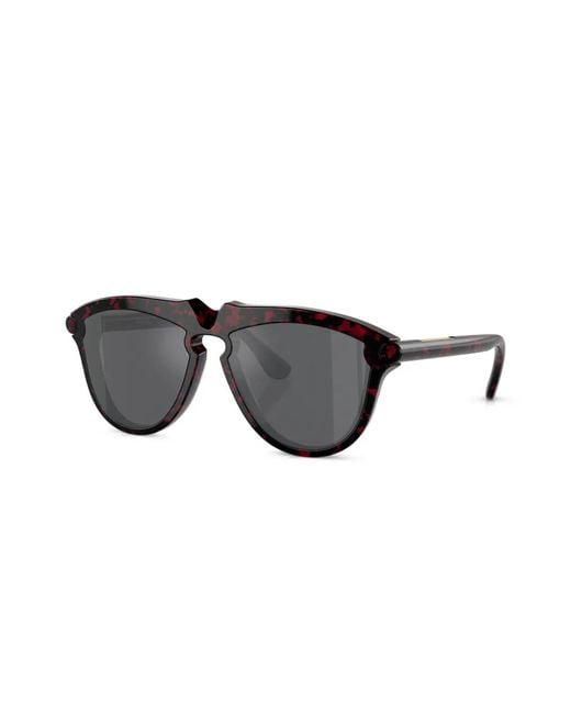 Burberry Black Tortoiseshell-Effect Round-Frame Sunglasses for men