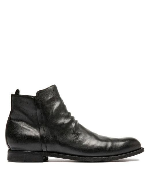 Officine Creative Black Leather Boots for men