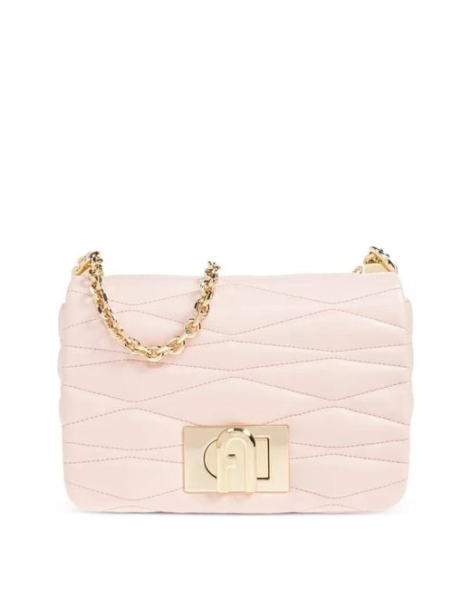 Furla Pink Small 1927 Quilted Cross Body Bag