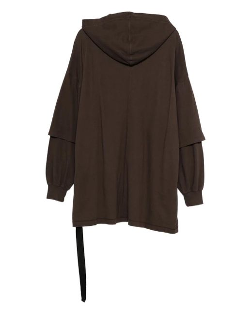 Rick Owens Brown Double-Layer Hoodie for men
