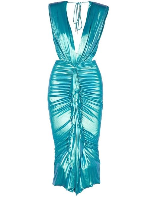 Alexandre Vauthier Blue Draped Dress