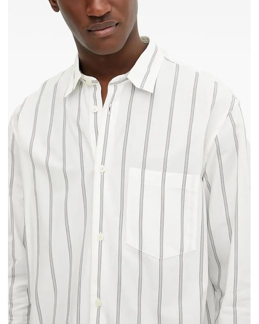 Marc O' Polo White Striped Patch-Pocket Shirt for men