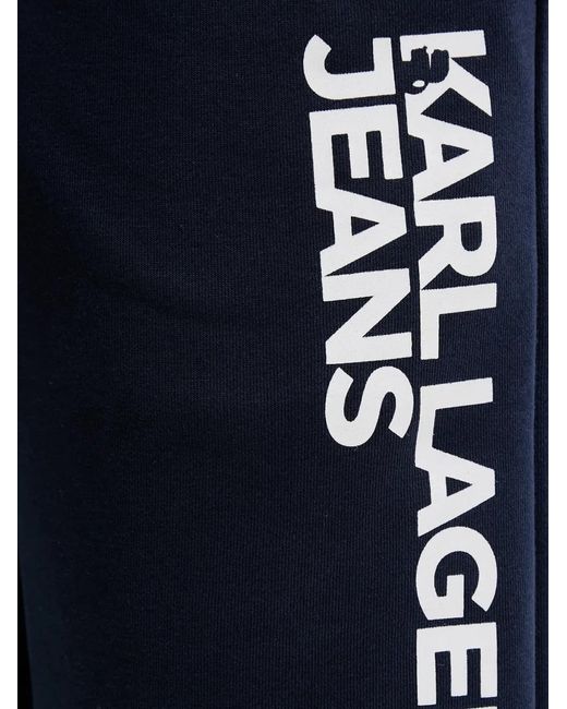 Karl Lagerfeld Blue Logo-Print Slim-Fit Track Pants for men
