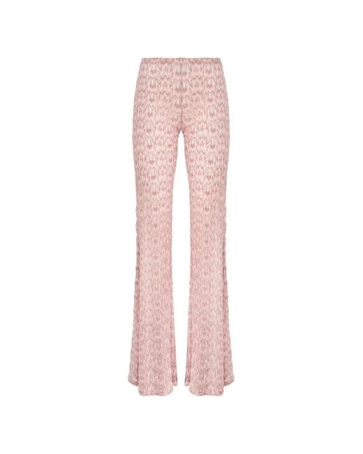 Missoni Pink Foliage Pattern Flared Trousers