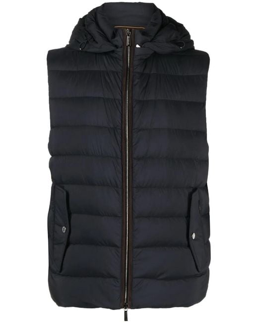 Moorer Black Kitami-S3 Hooded Puffer Gilet for men