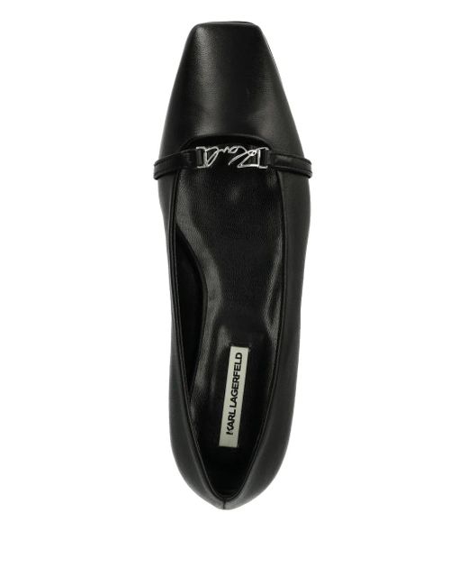 Karl Lagerfeld Black Karl Signature Ballet Flats