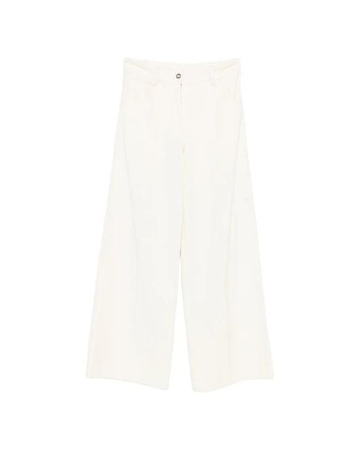Forte_forte White Corduroy Wide-Leg Trousers
