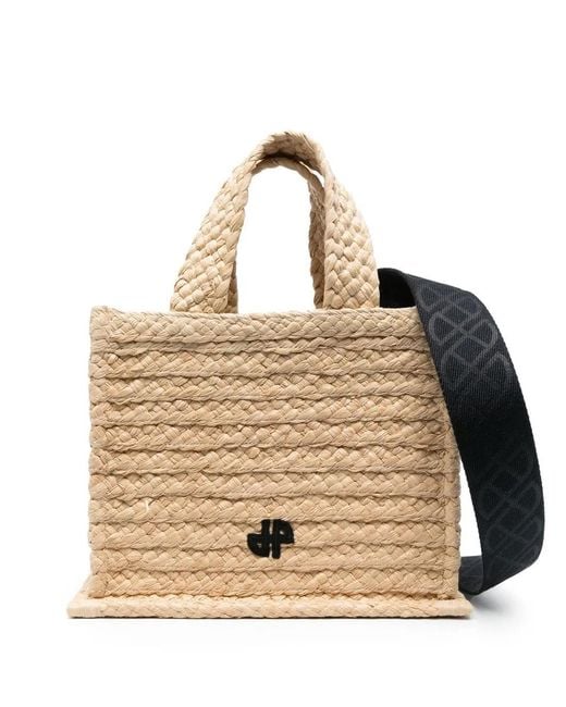 Patou Natural Small Jp Raffia Tote Bag