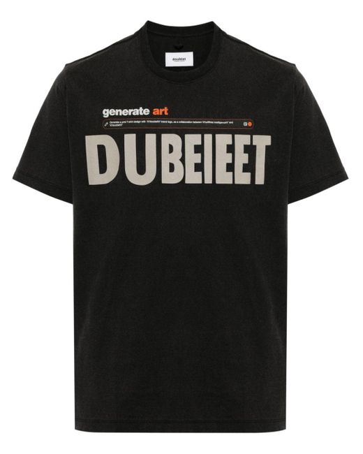 T-shirt en coton à logo imprimé Doublet pour homme en coloris Black