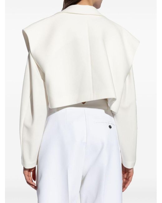 The Mannei White Edvige Cropped Waistcoat