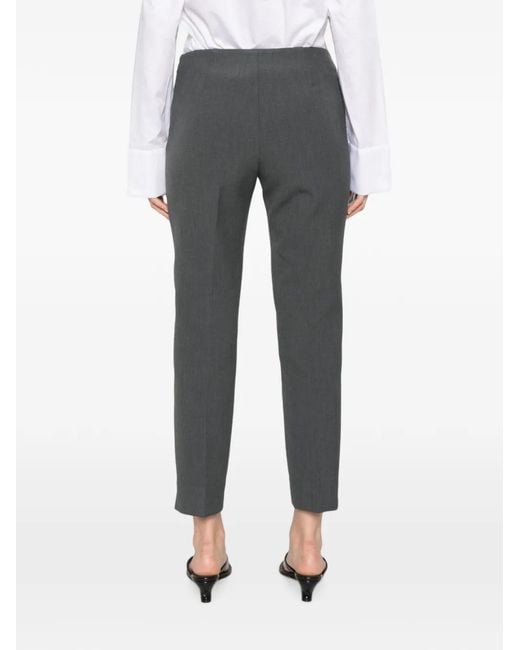 Peserico Gray Split-Hem Cropped Trousers