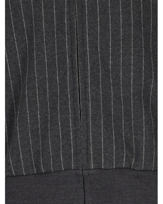 Herno Black Pinstripe-Pattern Drawstring-Hood Hoodie for men
