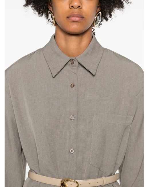 ELEH Gray Button-down-Hemd aus Baumwolle