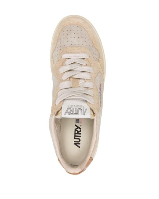Autry Natural Medalist Suede Sneakers - Women's - Fabric/calf Leather/calf Suede/rubber