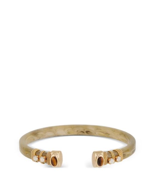 Gas Bijoux Metallic Sarina Stone Detail Cuff Bracelet