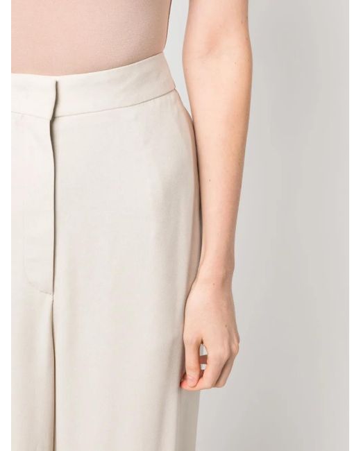 Fabiana Filippi White High-Waisted Wide-Leg Trousers
