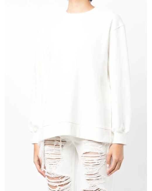 Goen.J White Lace Trim Sweatshirt