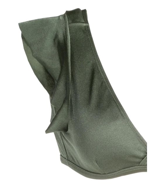 Brigitte Bardot Green V-Neck High-Waisted Bikini