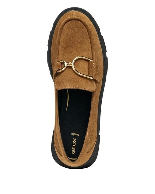 Geox Brown Vilde Buckle Lug-Sole Loafers