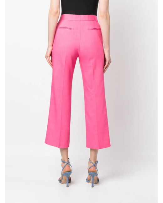 MSGM Pink High-waist Cropped Trousers
