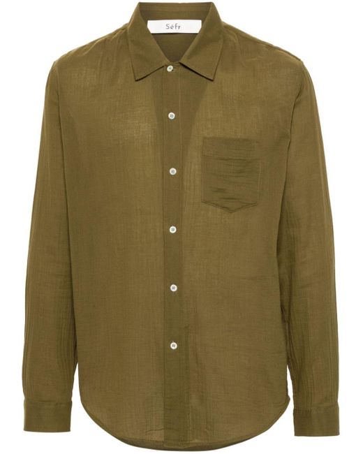 Séfr Green Leo Cotton Shirt for men