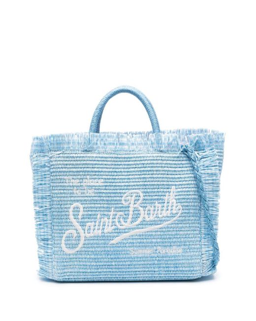 Mc2 Saint Barth Blue Colette Straw Tote Bag