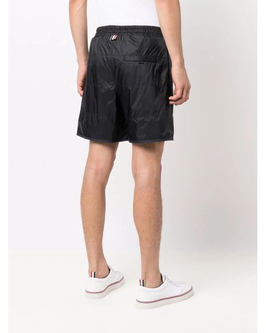Thom Browne Black Ripstop Track Shorts for men