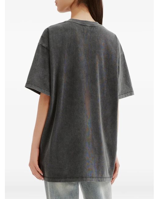 B+ AB Black Graphic-Print Cotton T-Shirt