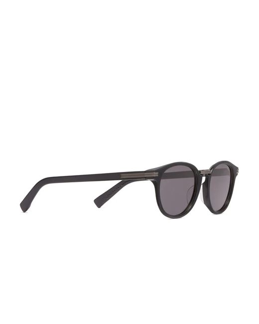 Zegna Gray Round-Frame Sunglasses for men