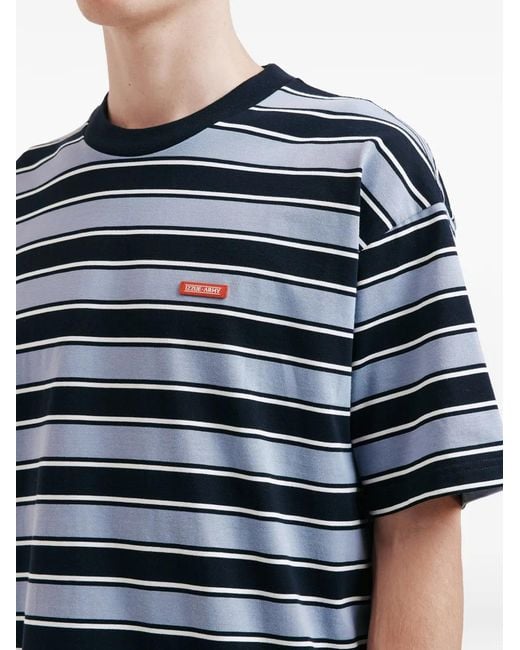 Izzue Blue Striped Patch T-Shirt for men