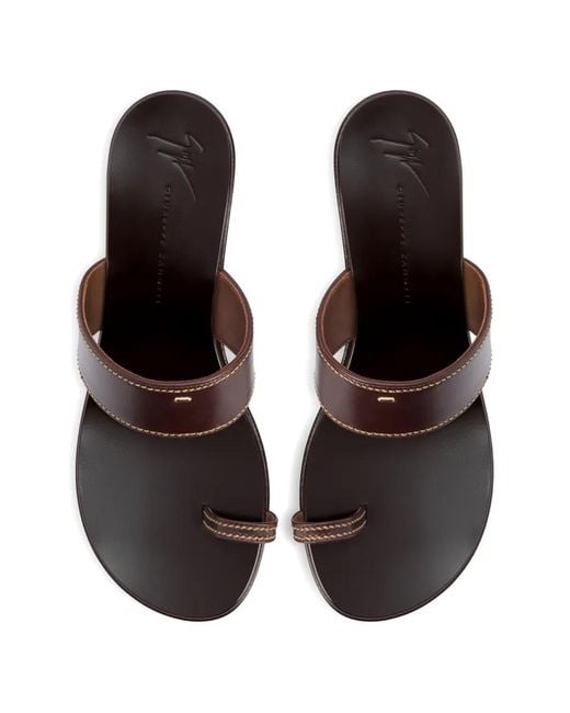 Giuseppe Zanotti White Stitching Leather Sandals